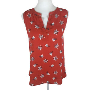 Loft Tank-Top Shirt Multicolored Floral Print Women's Size MP Classic/ Dressy